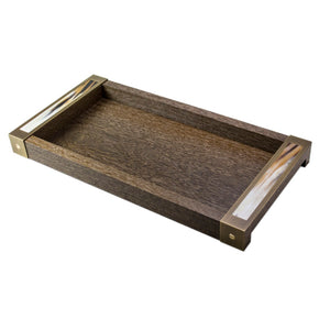 Burnished Tray with Horn Handles