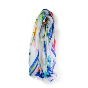 Spring Flowers Watercolor Scarf