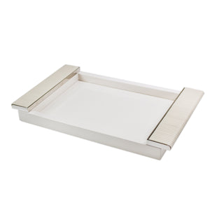 Wrapped Ivory Leather Tray Large