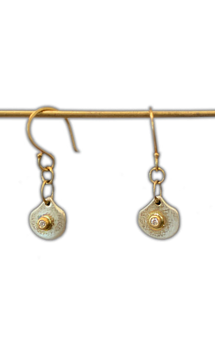 Mini Diamond Oyster Earrings