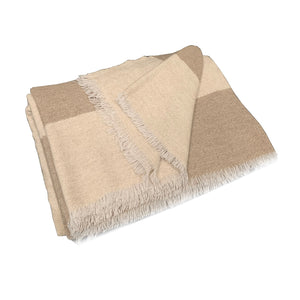 Line Oatmeal and Beige Cashmere Throw