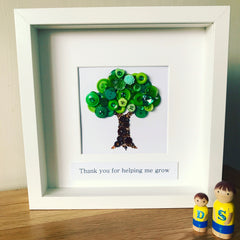 Thank you for helping me grow Tree Button Art