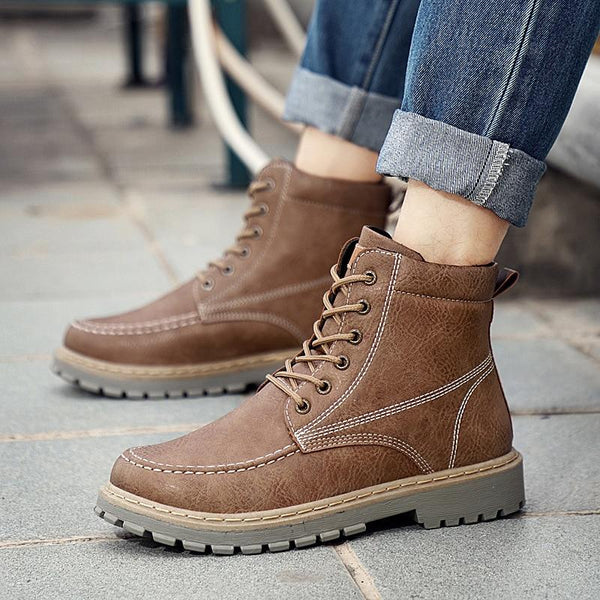 leather high top boots