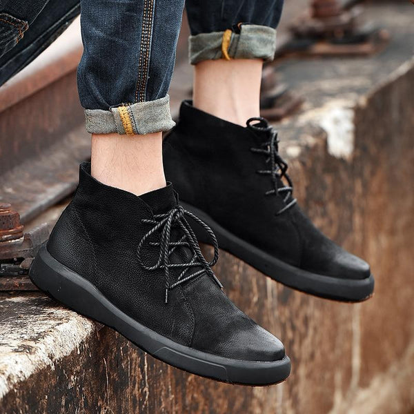 mens fashion lace up boots