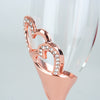 Golden Champagne Glasses Color Boxed Crystal Goblet Wedding Gift Pair