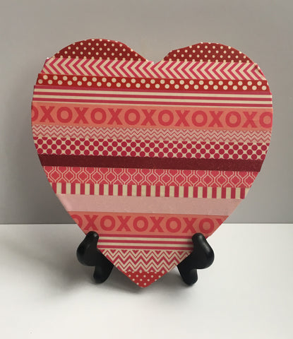 diy valentine's decor, washi heart, valentine's day crafts