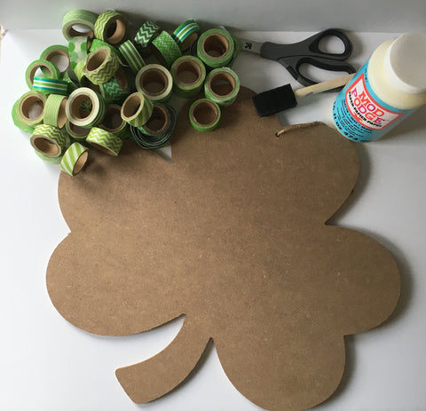 St. Patrick's Day craft, washi tape shamrock, diy, quick craft