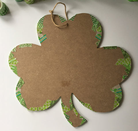 St. Patrick's Day craft, washi tape shamrock, diy, quick craft