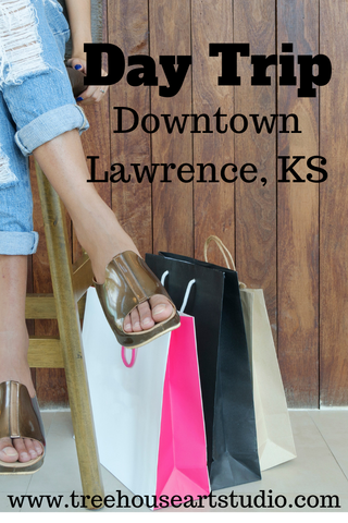 shopping in downtown Lawrence, Kansas, shopping on Massachusetts Street, day trip near Kansas City