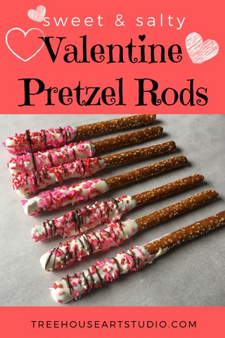 Valentine pretzel rods, Valentine treats