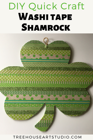 St. Patrick's Day craft, washi tape shamrock, diy, quick craft