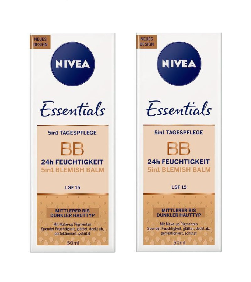 2xpack Nivea Essentials 5 In 1 Day Care 50ml Spf 15 24 Hour Moist Eurodeal Shop