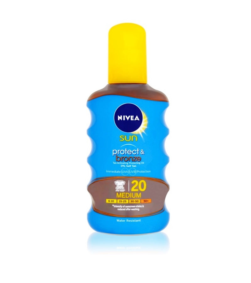 Frank Worthley corruptie getrouwd Nivea Sun Protect & Bronze Drying Oil for Tanning SPF 20 - Medium –  Eurodeal.shop