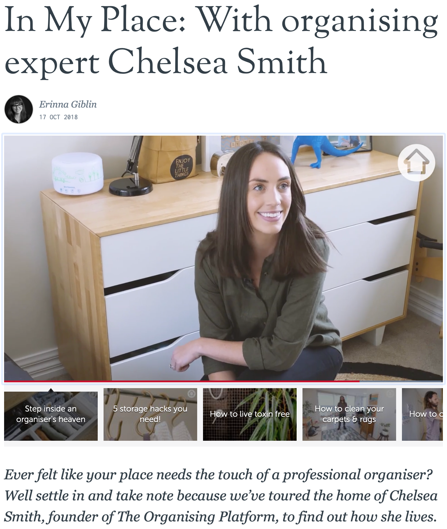 Chelsea Smith Media Realestate.com.au In My Place