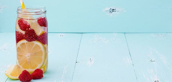 raspberry lemon water infusion bottle