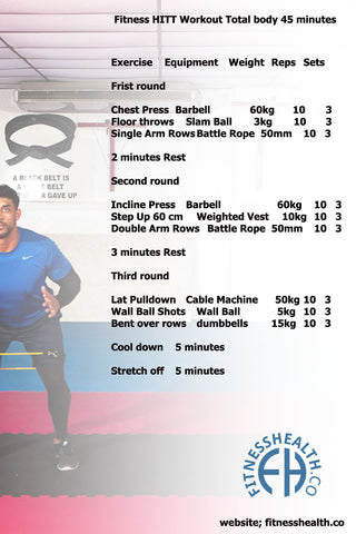 Fitness HITT Workout Total body 45 minutes 