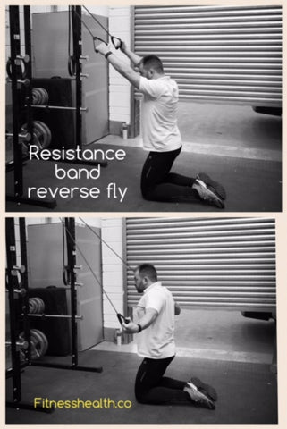 Resistance band exercise reverse fly 