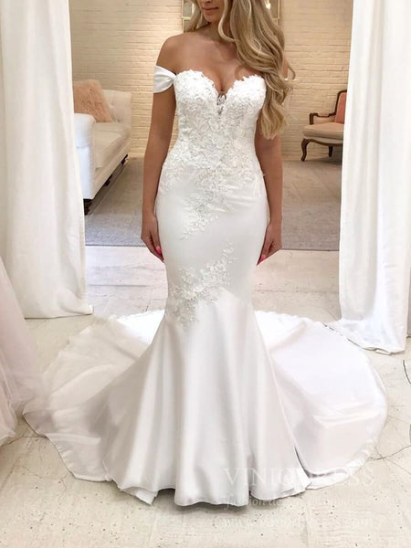 Modest Mermaid Wedding Dresses With Detachable Sleeves Vw1468 Viniodress 5649