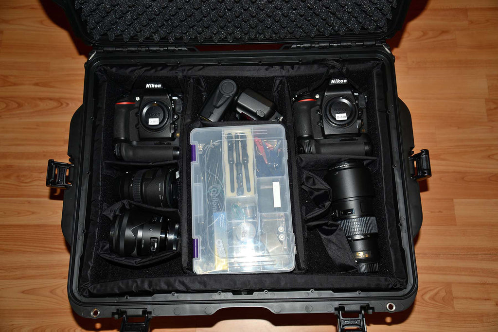 Nikon Camera and Lens in the Top Level Pads of the Nanuk 960 Case