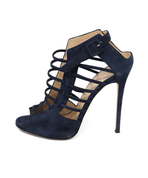 navy suede peep toe shoes