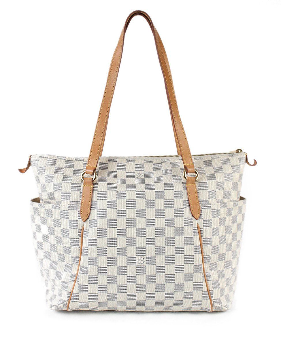 Louis Vuitton Totally MM White Beige Damier Print Tote - Michael&#39;s Consignment NYC