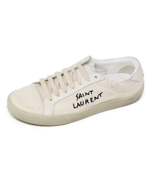 Saint Lauren White Canvas Sneakers Size 