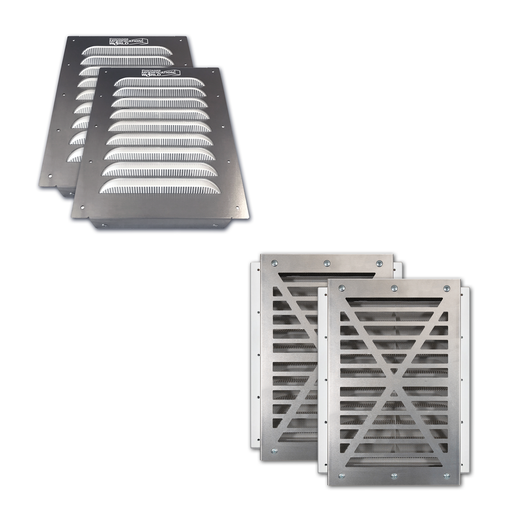 Louvre vents rodent/bird proof ventilation shipping containers 200x200mm £64+VAT 