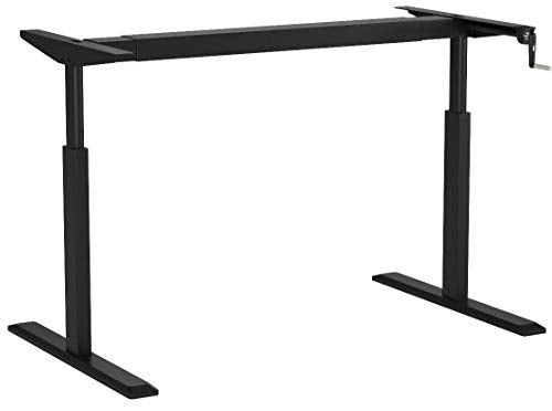 45 Inch Max Black ErgoMax Height Adjustable Crank Desk w/Tabletop