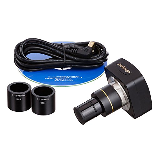 AmScope T490A-5M Digital Compound Trinocular Microscope, WF10x and 