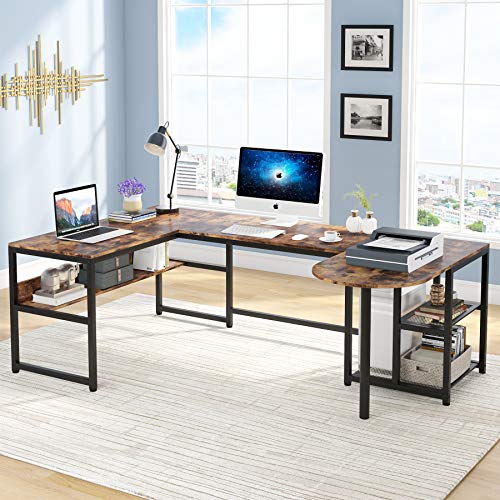 78.7 x 47.2 inch U Shaped Desk Large L-Shaped Desk Corner Computer Office Desk