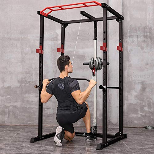 Power Cage Squat Rack Stands Gym Equipment 1000-Pound Capacity Exercise Olympic 