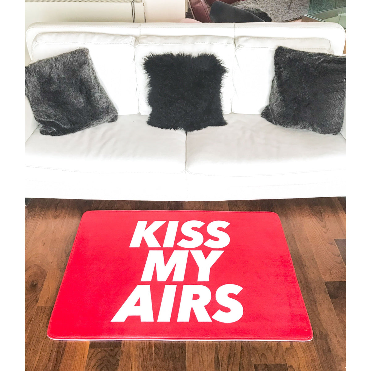 kiss my airs doormat red