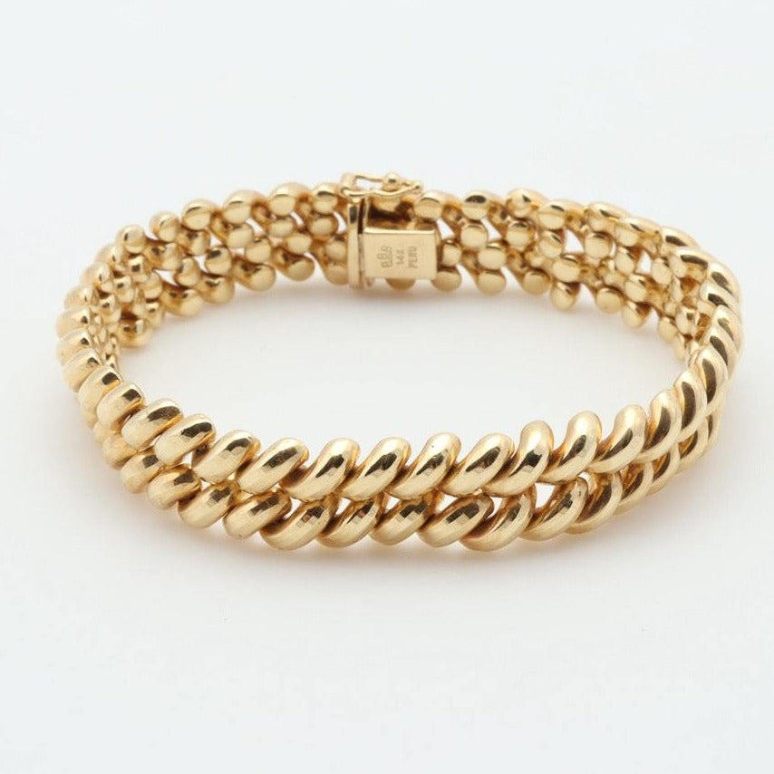 Banket verhaal Menselijk ras Vintage San Marco Double 14ct Gold Link Bracelet – YazJewels