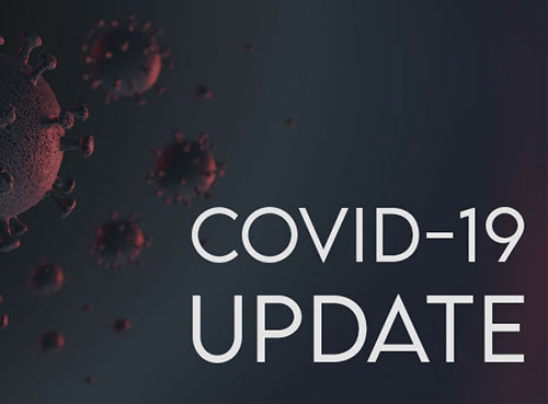 Graphic of Virus Cells with Text COVID-19 Update