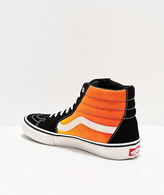 vans sk8 hi black orange