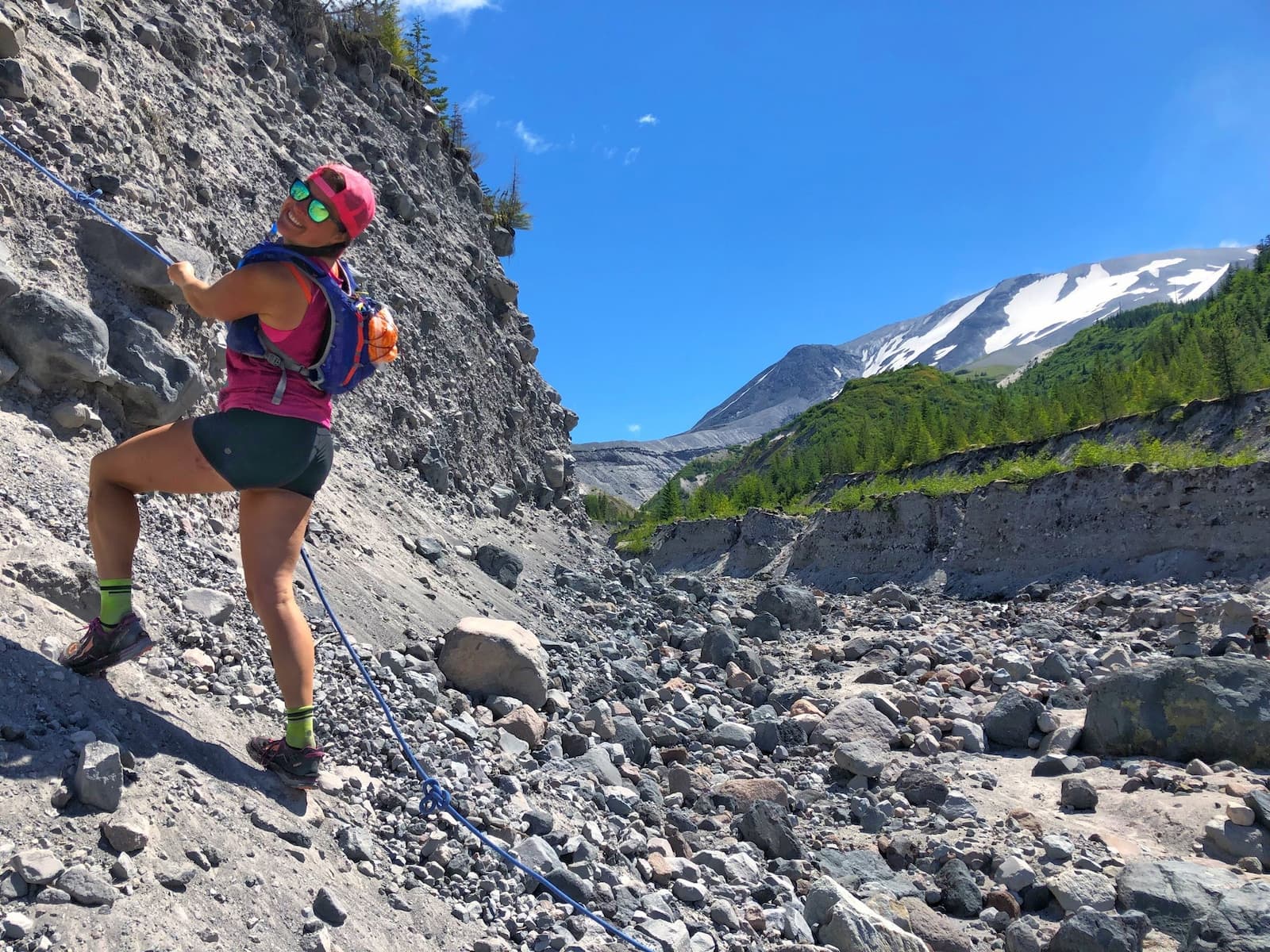 Emily running in goodr running sunglasses