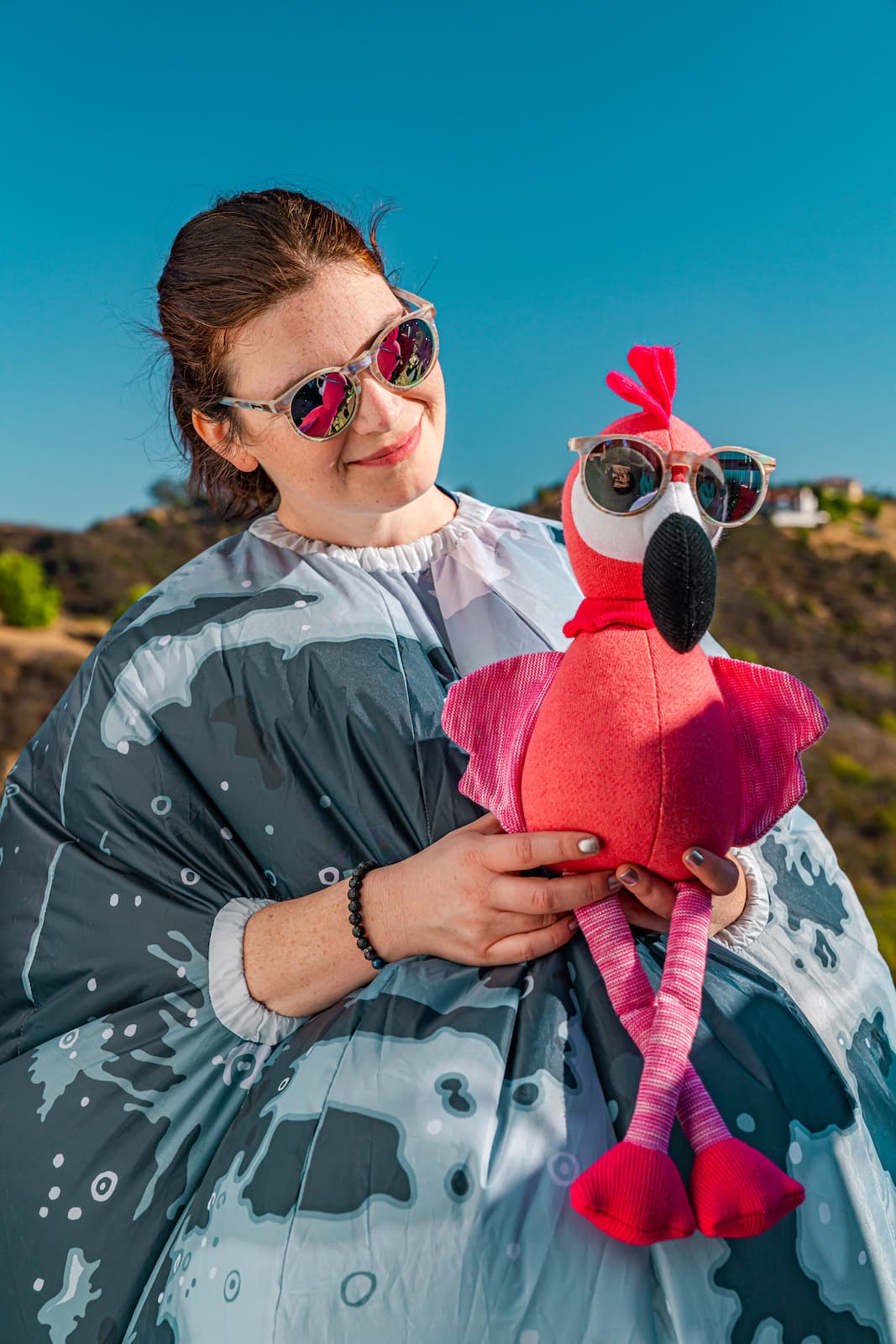 flamingo and moon sunglasses
