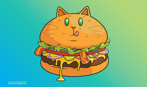 burger cat playmat