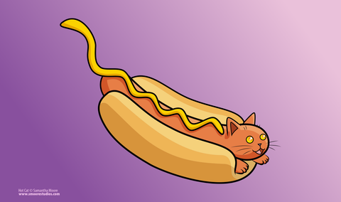hot dog cat