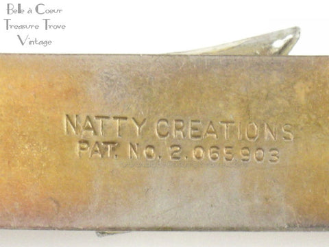 Signature on back of Natty Creations Scarf Clip