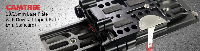 CAMTREE 19 - 15mm Base Plate With Dovetail Tripod Plate (ARRi Standard) Tripod Mounting Plate