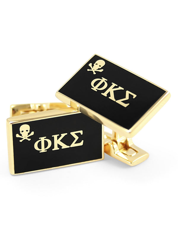 Phi Kappa Tau Fraternity Colored Gold Cufflinks 
