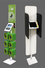 ipad kiosks with built-in merchandizing and privacy screens