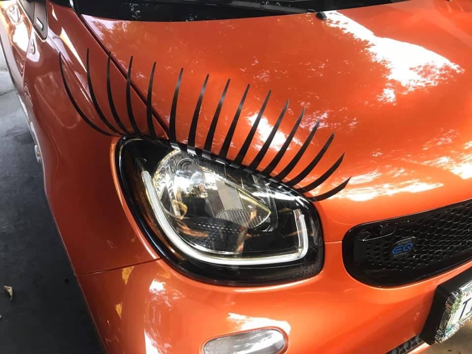 2007-present - Car Headlight Eyelashes Carlashes for Smart fortwo Classic Black 