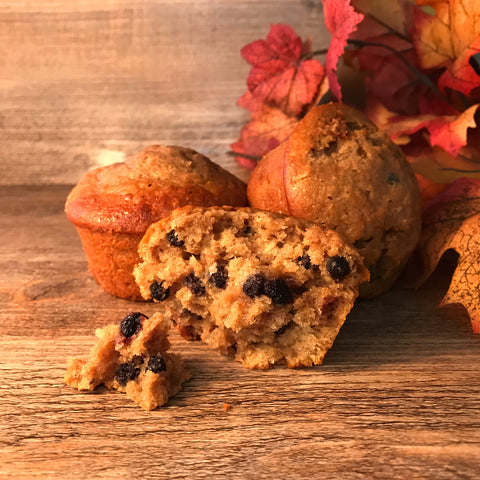 muffins aux bleuets séchés et aux épices d'automne de la maison du bleuet