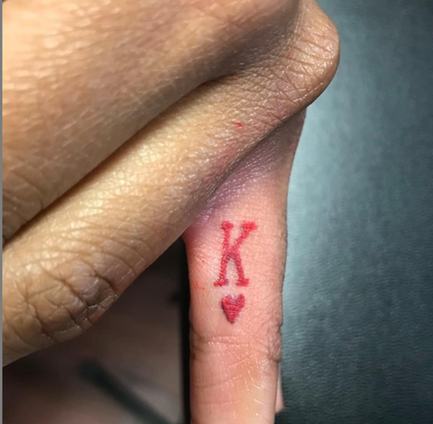 Inside Finger Tattoo King of Hearts