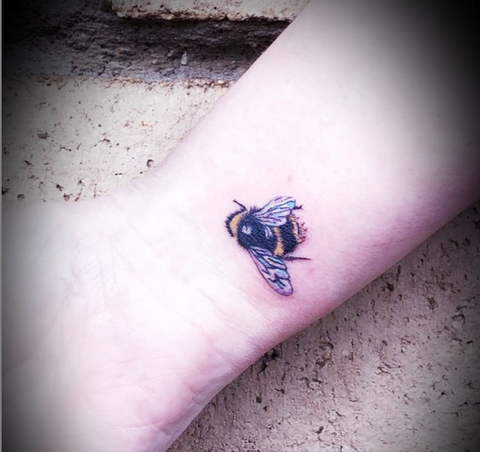 Small Bee Tattoo Color