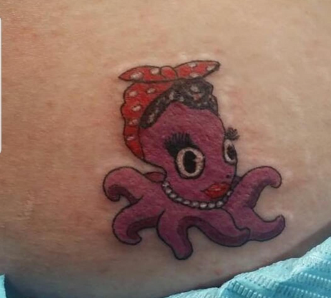 Small Octopus Cartoon Tattoo