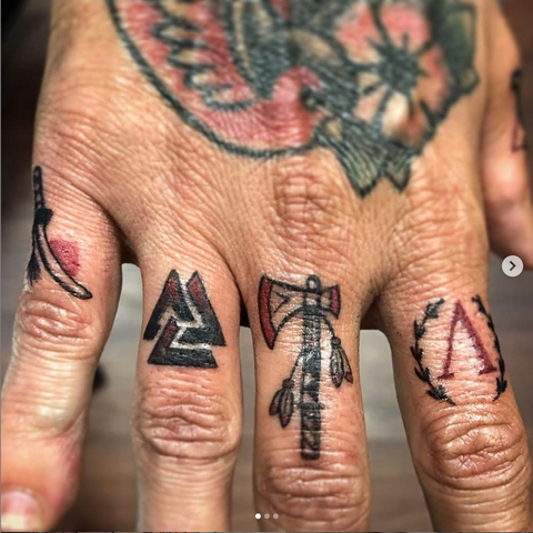 Small Symbols Finger Tattoo