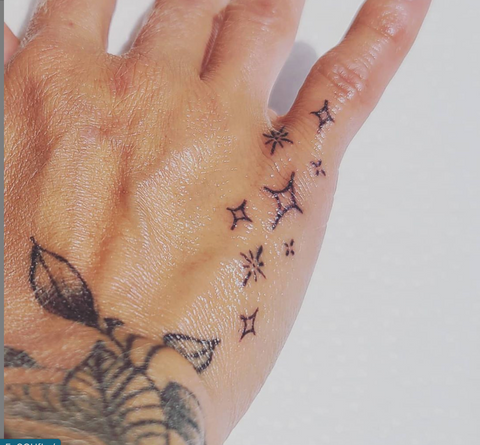 Sparkles Side of Hand Tattoo